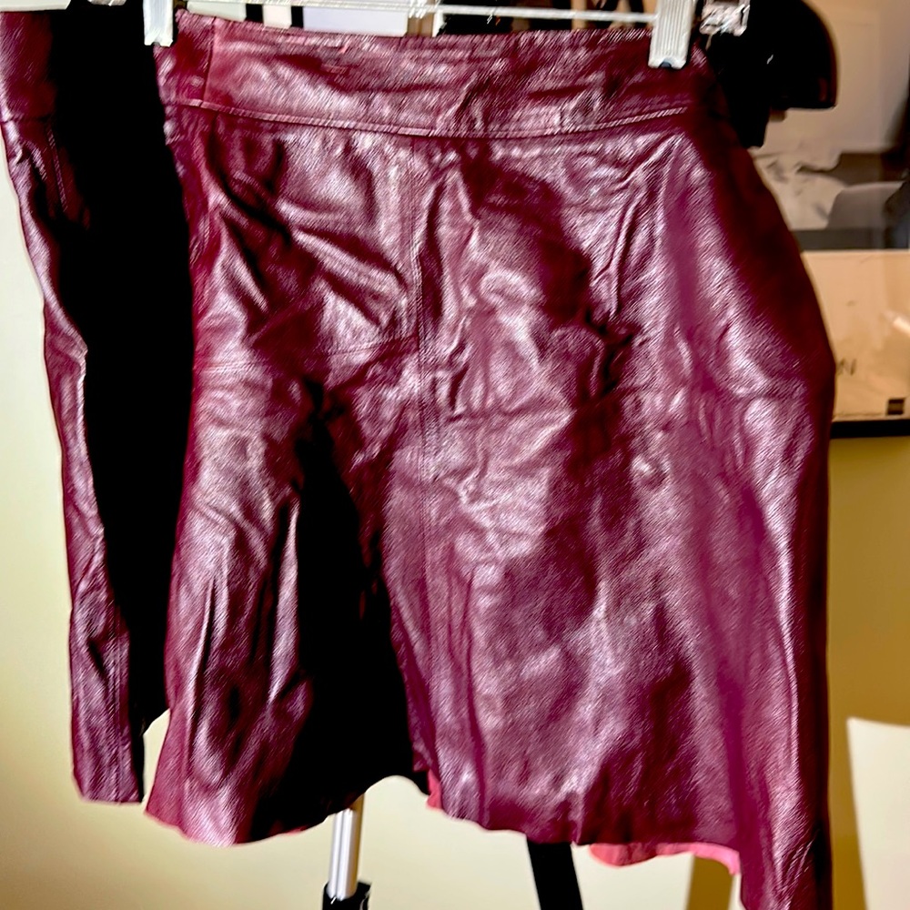 Leather mini skirt.   Banana Republic